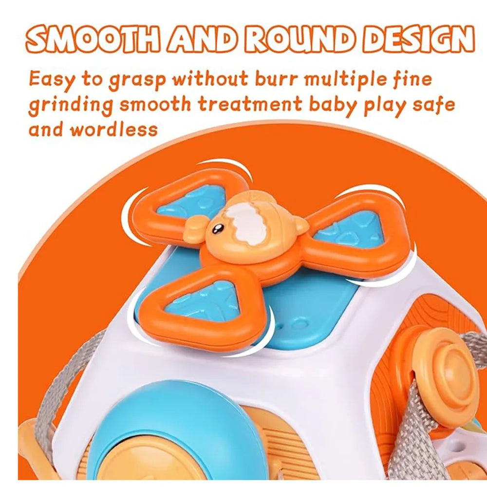 Baby Busy Board Cube Montessori Sensory Toys for Toddler Educational Learning Activities Travel Toy Lock Box Fine Motor Skill