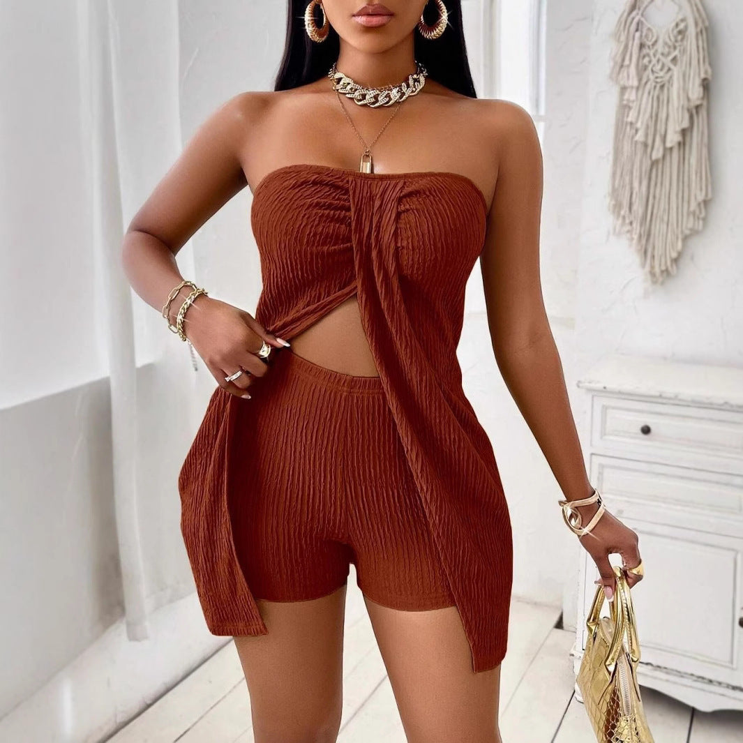 Conjunto Feminino de Shorts e Top Tomara que Caia