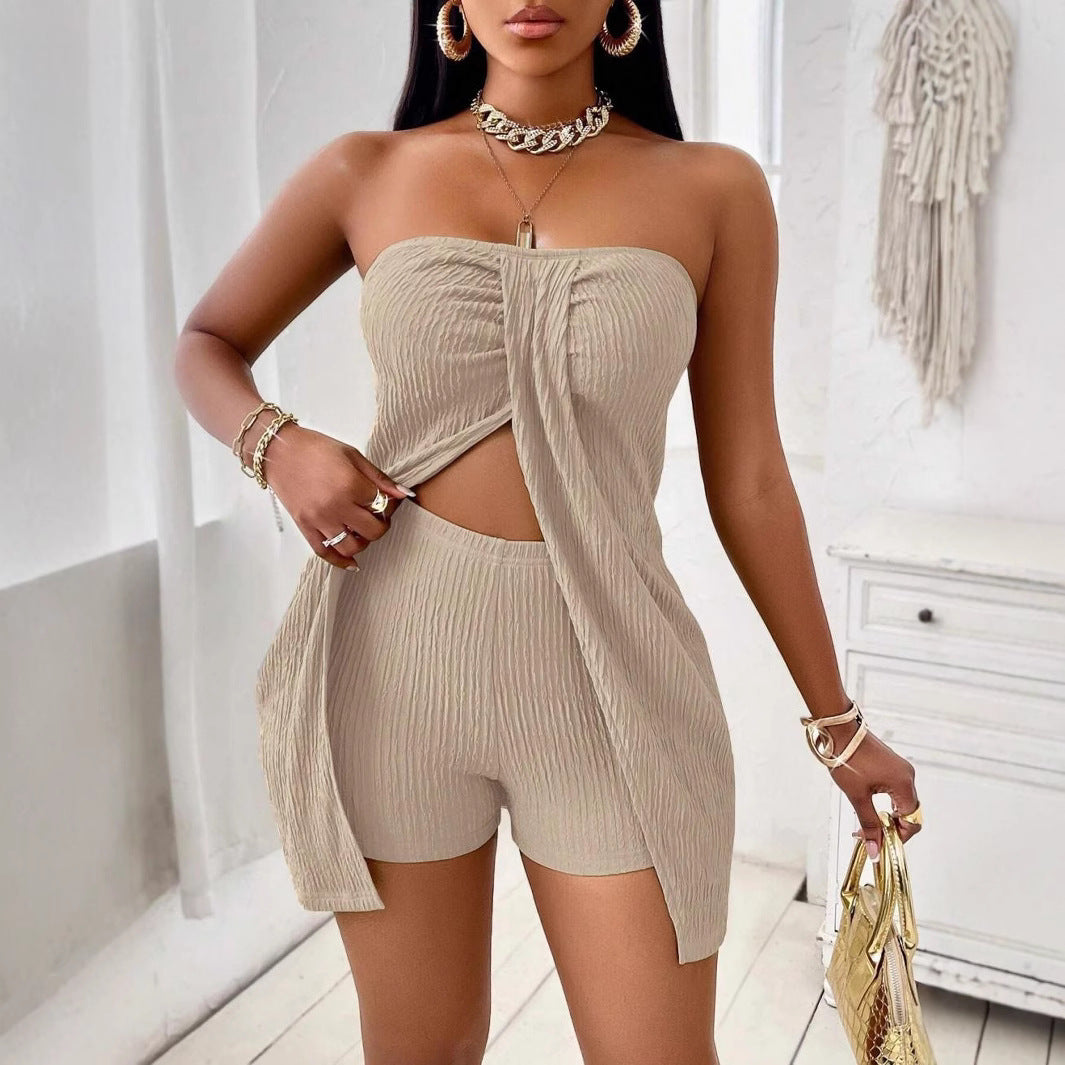 Conjunto Feminino de Shorts e Top Tomara que Caia