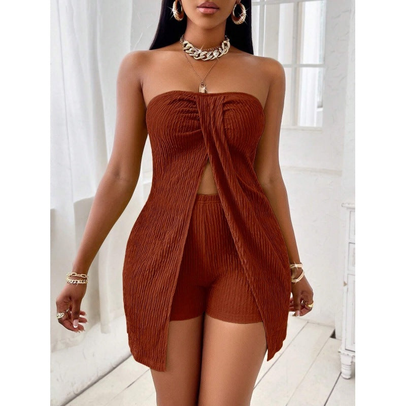 Conjunto Feminino de Shorts e Top Tomara que Caia